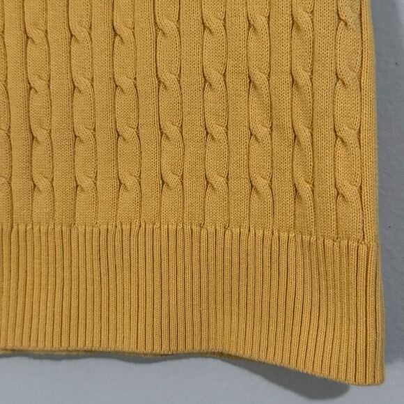 Jeanne Pierre Vintage Yellow Cable Knit Short Sleeve Top L - Picture 4 of 5